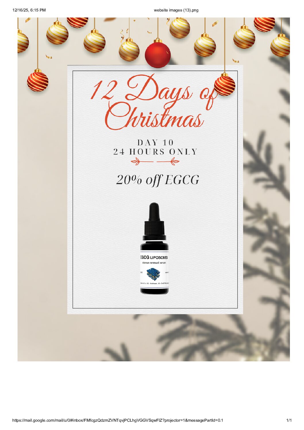 Day10: EGCG Serum – 20% Off Today Only