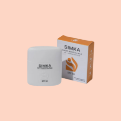 Text: Simka SPF Mineral Milk 50ml lightweight mineral sunscreen for sensitive skin, Shine Skin and Body Richmond